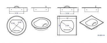 Wäscheschacht Tür Edelstahl gebürstet DN 400mm / Stutzen DN 300mm